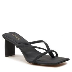 Klapki Aldo. Czarne klapki damskie Aldo, bez wzorów, bez obcasa, bez zapięcia. Za 299.99 zł.