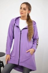 Bluza z suwakiem z tyłu ciemno fioletowa. Fioletowe bluzy damskie KESI, l, bez wzorów, z bawełny, bez ramiączek, z kapturem. Za 198.65 zł.