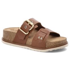 Brązowe Klapki Yokono Modne Obuwie Damskie. Brązowe klapki damskie Yokono, na lato, bez wzorów, z materiału, eleganckie, bez obcasa, bez zapięcia. Za 239.00 zł.