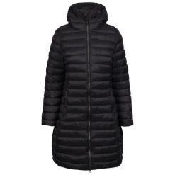 Kurtka Damska Dorothea Padded Jacket. Czarne kurtki sportowe damskie Trespass, bez wzorów, z puchu, bez ramiączek, bez kaptura, trekkingowe. Za 330.99 zł.