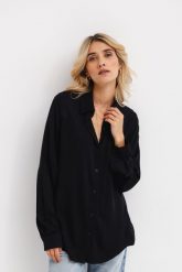 KOSZULA SHARON CZARNA S - Flawless. Czarne koszule damskie Flawless, s, bez wzorów, z jedwabiu, biznesowe, bez kołnierzyka, bez ramiączek. Za 359.00 zł.