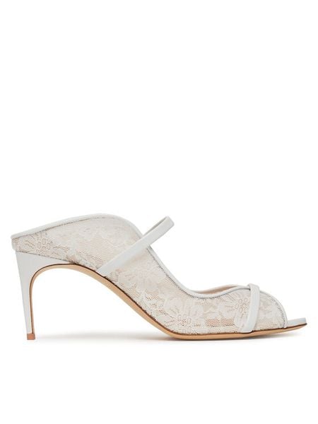 MALONE SOULIERS Klapki Noah 70-10 Biały. Białe klapki damskie MALONE SOULIERS, bez wzorów, z materiału, bez obcasa, bez zapięcia. Za 3,099.00 zł.