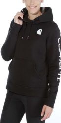 Carhartt Bluza Carhartt Clarksburg Sleeve Logo Hooded Black. Czarne bluzy damskie Carhartt, bez wzorów, bez ramiączek, bez kaptura. Za 265.11 zł.