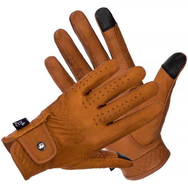 Rękawiczki do jazdy konnej Equestrian Queen Mauritius skórzane. Brązowe rękawiczki damskie EQUESTRIAN QUEEN, bez wzorów. Za 132.99 zł.