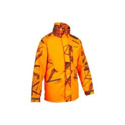 Kurtka myśliwska SUPERTACK 300 CAMO FLUO. Brązowe kurtki męskie SOLOGNAC, m, bez wzorów, z materiału, bez kaptura. Za 299.99 zł.