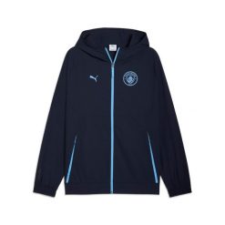 Kurtka dresowa Manchester City Woven 2025/26. Szare kurtki sportowe męskie Puma, m, bez wzorów, z dresówki, bez kaptura, na fitness i siłownię. Za 351.35 zł.