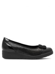 Go Soft Półbuty EST-2215-15 Czarny. Czarne półbuty damskie GO SOFT, bez wzorów, ze skóry, bez obcasa, na koturnie, bez zapięcia. Za 149.99 zł.