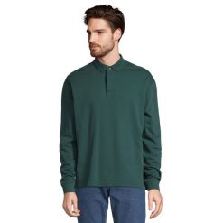 Bluza Polo Dla Dorosłych Unisex Heritage Neck. Zielone bluzy damskie SOL'S, s, bez wzorów, casualowe, bez ramiączek, bez kaptura. Za 174.99 zł.