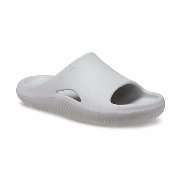 Klapki Dla Dorosłych Crocs Mellow Recovery Slide. Szare klapki damskie Crocs, bez wzorów, z materiału, bez zapięcia. Za 119.99 zł.
