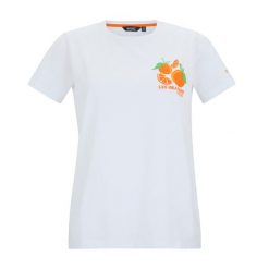 T-shirt Damski Pomarańcze Filandra VX. Białe t-shirty damskie Regatta, bez wzorów, casualowe, bez kołnierzyka, bez ramiączek. Za 67.99 zł.