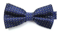 Granatowa Mucha w Drobny Wzór, Męska. Niebieskie krawaty i muchy Vernon, bez wzorów, eleganckie. Za 29.00 zł.