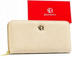 Portfel beżowy Rovicky R-PRK-01-F19. Brązowe portfele damskie ROVICKY, ze skóry ekologicznej. Za 45.00 zł.