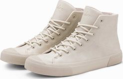 Ombre Wysokie męskie buty trampki z gumowym noskiem kremowe V1 OM-FOSH-0138 44. Białe trampki męskie Ombre, bez wzorów, z gumy, bez zapięcia. Za 179.99 zł.