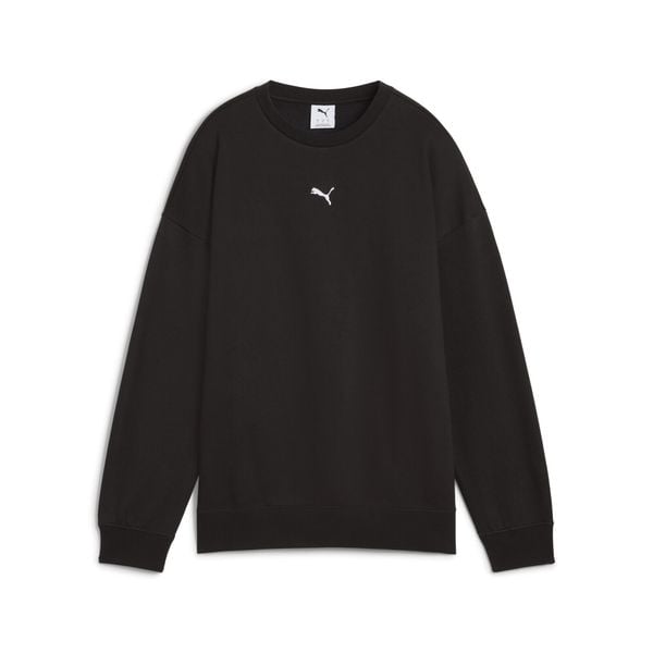 Damska bluza oversize z okrągłym dekoltem Essentials PUMA. Czarne bluzy damskie Puma, xs, bez wzorów, z bawełny, eleganckie, bez ramiączek, bez kaptura. Za 168.47 zł.