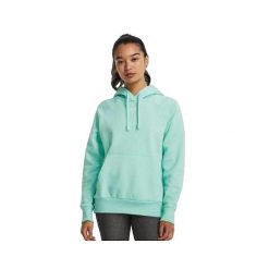 Bluza z Kapturem z Polaru Under Armour Turkusowa. Niebieskie bluzy damskie Under Armour, bez wzorów, z bawełny, sportowe, bez ramiączek, z kapturem. Za 252.75 zł.