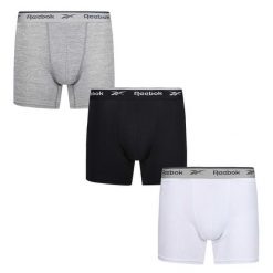 Męskie Bokserki Sportowe Ainslie (zestaw 3 Sztuk). Białe bokserki męskie Reebok, bez wzorów, z elastanu. Za 235.99 zł.