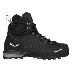 Buty trekkingowe męskie Salewa Ortles Edge Mid Gtx. Czarne buty zimowe męskie Salewa, bez wzorów, z materiału, za kostkę, bez obcasa, bez zapięcia. Za 1,617.00 zł.