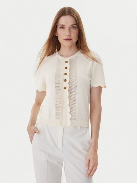 TWINSET Bluzka 252TP3203 Beżowy Regular Fit. Brązowe bluzki damskie Twinset, m, bez wzorów, z syntetyku, bez kołnierzyka, bez ramiączek. Za 418.99 zł.