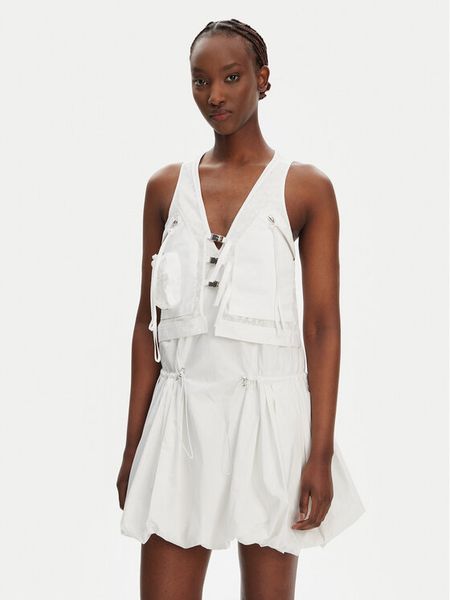 PINKO Sukienka codzienna Benny 105305 A2MO Biały Regular Fit. Białe sukienki damskie Pinko, na co dzień, bez wzorów, z bawełny, bez kołnierzyka, bez ramiączek, proste. Za 789.99 zł.