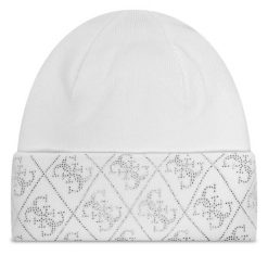 Czapka Guess. Białe czapki damskie Guess, na zimę, z aplikacjami. Za 219.99 zł.