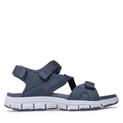 Sandały Halti. Niebieskie sandały damskie Halti, bez wzorów, bez obcasa, na płaskiej podeszwie, bez zapięcia. Za 169.99 zł.
