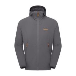 Kurtka softshellowa męska Rab Borealis Hoody z kapturem. Szare kurtki męskie RAB, m, bez wzorów, z softshellu, sportowe, z kapturem. Za 399.65 zł.