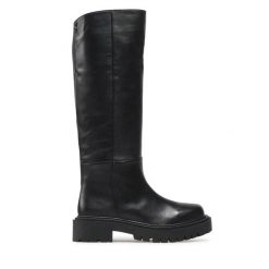 Kozaki Simple. Czarne kozaki damskie SIMPLE, bez wzorów, bez obcasa, na płaskiej podeszwie, bez zapięcia. Za 639.00 zł.