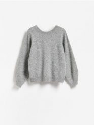 Sweter z domieszką wełny - szary. Szare swetry nierozpinane damskie Reserved, l, bez wzorów, z dzianiny, bez kołnierzyka, bez ramiączek. Za 149.99 zł.