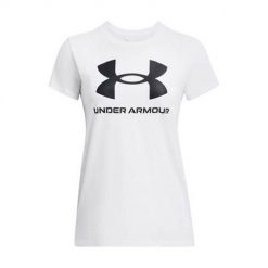 Koszulka sportowa damska Under Armour Sportstyle Logo. Białe koszulki sportowe damskie Under Armour, s, bez wzorów, bez ramiączek. Za 207.00 zł.