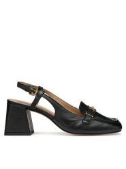 Geox Sandały D Coronilla D55D1A 000TU C9999 Czarny. Czarne sandały damskie Geox, bez wzorów, ze skóry, bez obcasa, na słupku, bez zapięcia. Za 389.99 zł.