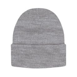 Jednokolorowa Czapka Zimowa Typu Beanie – Zimowa - Szary Melanż. Szare czapki męskie His Story, na jesień, bez wzorów. Za 40.00 zł.