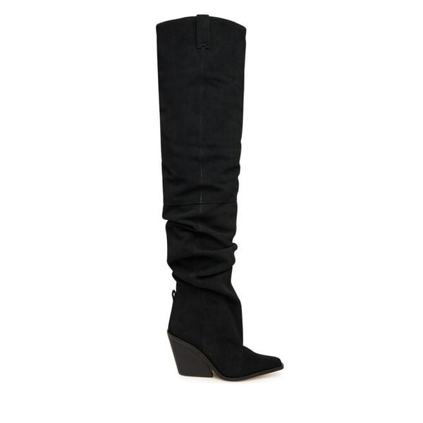 Kozaki MICHAEL Michael Kors. Czarne kozaki damskie MICHAEL Michael Kors, bez wzorów, bez obcasa, na koturnie, bez zapięcia. Za 1,919.00 zł.