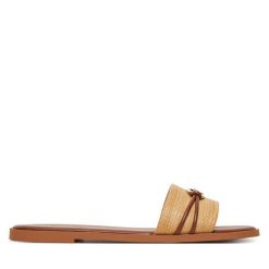 Klapki Aldo. Brązowe klapki damskie Aldo, bez wzorów, bez obcasa, bez zapięcia. Za 239.99 zł.