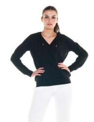 Damska bluza Cristal Shine. Czarne bluzy damskie LEONE 1947 APPAREL, l, bez wzorów, z bawełny, sportowe, bez ramiączek, z kapturem. Za 147.31 zł.