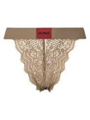 HUGO Figi klasyczne 50535071 Beżowy. Brązowe majtki damskie Hugo, z syntetyku. Za 89.99 zł.