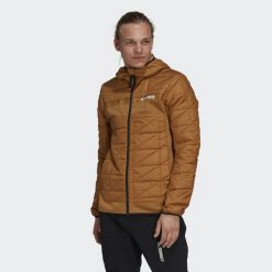 Kurtka adidas Terrex Multi Primegreen Hybrid Insulated. Brązowe kurtki męskie Adidas, m, bez wzorów, z puchu, sportowe, bez kaptura. Za 379.40 zł.