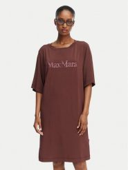 Max Mara Beachwear Sukienka codzienna 2616621049650 Brązowy Regular Fit. Brązowe sukienki damskie Max Mara Beachwear, na co dzień, xs, bez wzorów, z wiskozy, bez kołnierzyka, bez ramiączek, proste. Za 1,119.00 zł.