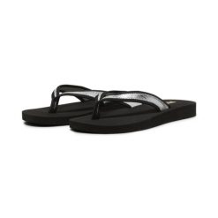 Damskie klapki Sandy Flip PUMA Black Silver Metallic. Czarne klapki damskie Puma, bez wzorów, sportowe, bez obcasa, bez zapięcia. Za 290.00 zł.