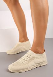 Beżowe Buty Sportowe Castanthei. Brązowe obuwie sportowe damskie Born2be, bez wzorów, bez zapięcia. Za 24.99 zł.