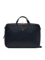 Tommy Hilfiger Torba na laptopa Th Icon Laptop Bag AW0AW18004 Granatowy. Niebieskie torby na laptopa damskie Tommy Hilfiger, bez wzorów, ze skóry. Za 639.99 zł.