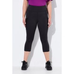 Damskie Legginsy 3/4 długość do łydek wysoki stan szybkoschnący materiał. Czarne legginsy damskie Ulla Popken, bez wzorów, z elastanu. Za 244.99 zł.