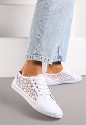 Białe Tenisówki z Ażurowymi Bokami Ariemessa. Białe trampki i tenisówki damskie Born2be, w ażurowe wzory, bez zapięcia. Za 34.99 zł.