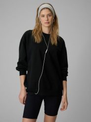 4F Bluza dresowa loose bez kaptura damska - czarna S. Czarne bluzy damskie 4F, s, bez wzorów, z bawełny, bez ramiączek, bez kaptura. Za 159.99 zł.