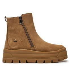 Botki Geox. Brązowe botki damskie Geox, bez wzorów, bez obcasa, na płaskiej podeszwie, bez zapięcia. Za 419.99 zł.