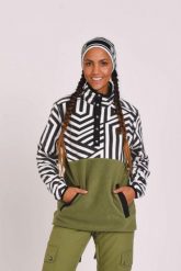 Bluza polarowa Fall Line w kolorze khaki. Zielone bluzy damskie OOSC, na zimę, uniwersalny, bez wzorów, z materiału, retro, bez ramiączek, bez kaptura. Za 367.99 zł.