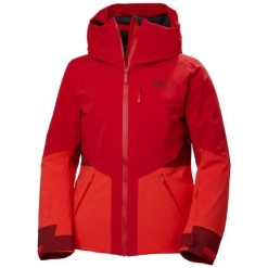 Damska kurtka narciarska Helly Hansen Kvitfjell Race. Czerwone kurtki sportowe damskie Helly Hansen, na zimę, bez wzorów, bez ramiączek, z kapturem, narciarskie. Za 2,229.50 zł.