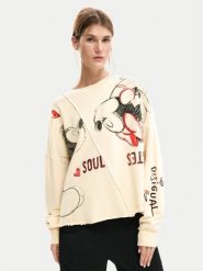 Desigual Bluza Muak Mickey 26SWSK17 Beżowy Relaxed Fit. Brązowe bluzy damskie Desigual, s, bez wzorów, z bawełny, bez ramiączek, bez kaptura. Za 489.99 zł.