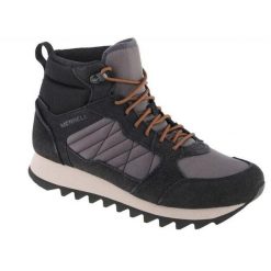 Męskie Buty Turystyczne Alpine Chamois Leather Mid Cut. Czarne buty zimowe męskie Merrell, bez wzorów, bez obcasa, bez zapięcia. Za 618.99 zł.