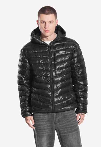 Kurtka turystyczna męska Prosto Synthetic. Czarne kurtki męskie Prosto., m, z aplikacjami, z poliamidu, klasyczne, bez kaptura. Za 349.99 zł.