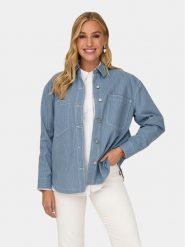 ONLY Koszula Merle 15312897 Niebieski Loose Fit. Niebieskie koszule damskie ONLY, s, bez wzorów, z syntetyku, bez kołnierzyka, bez ramiączek. Za 119.99 zł.